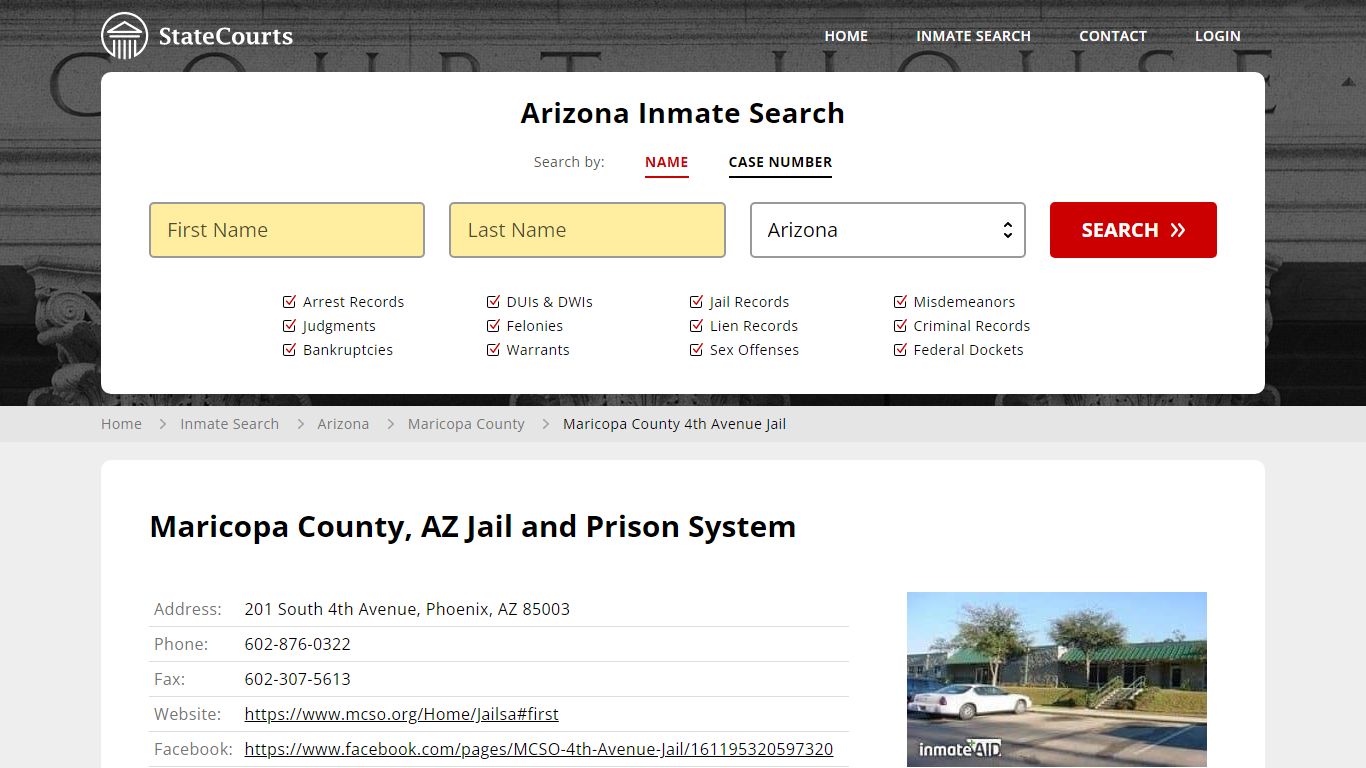 Maricopa County 4th Avenue Jail Inmate Records Search, Arizona ...